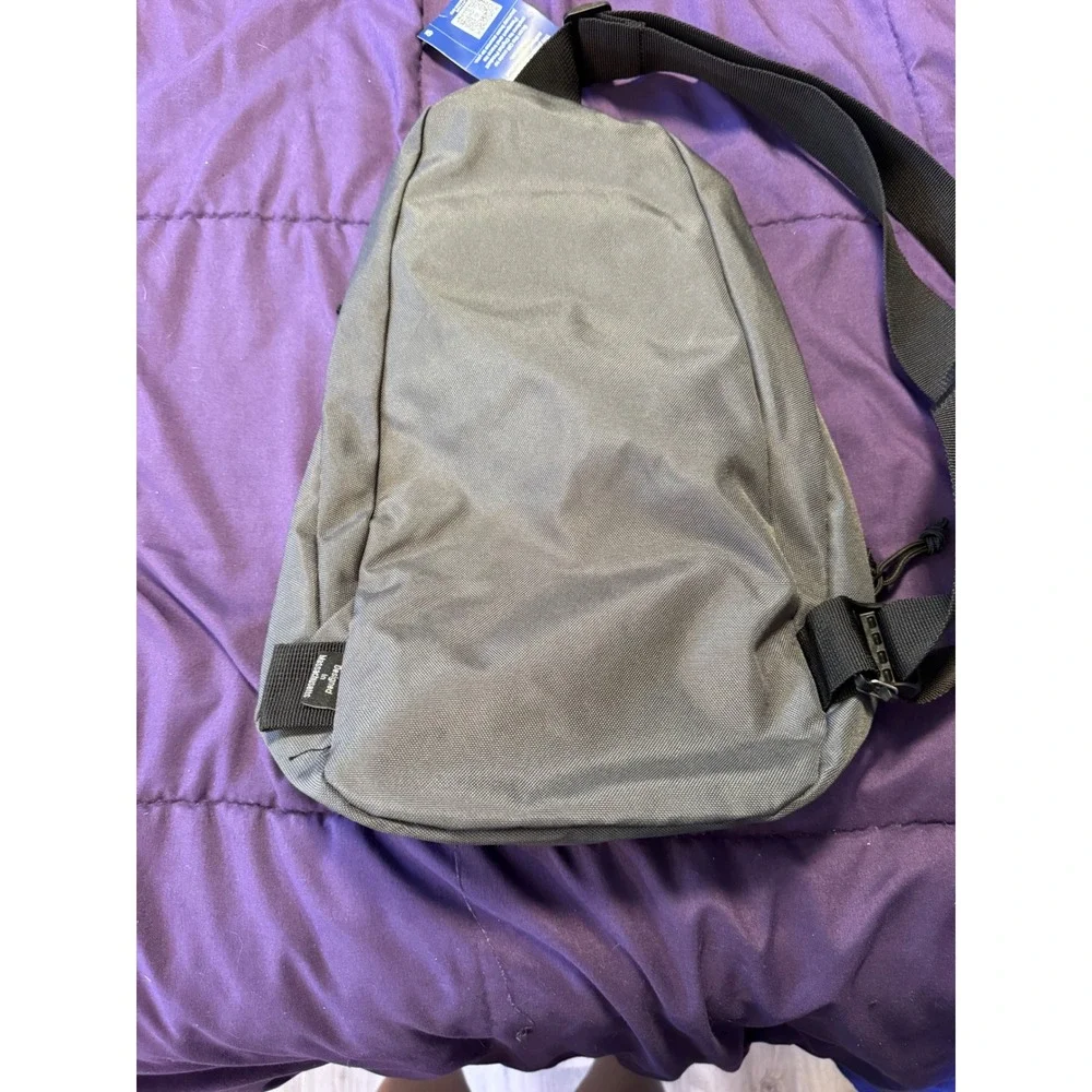 AWARE WEI HPE Eco-Conscious Gray Sling Bag Recycled Crossbody Backpack